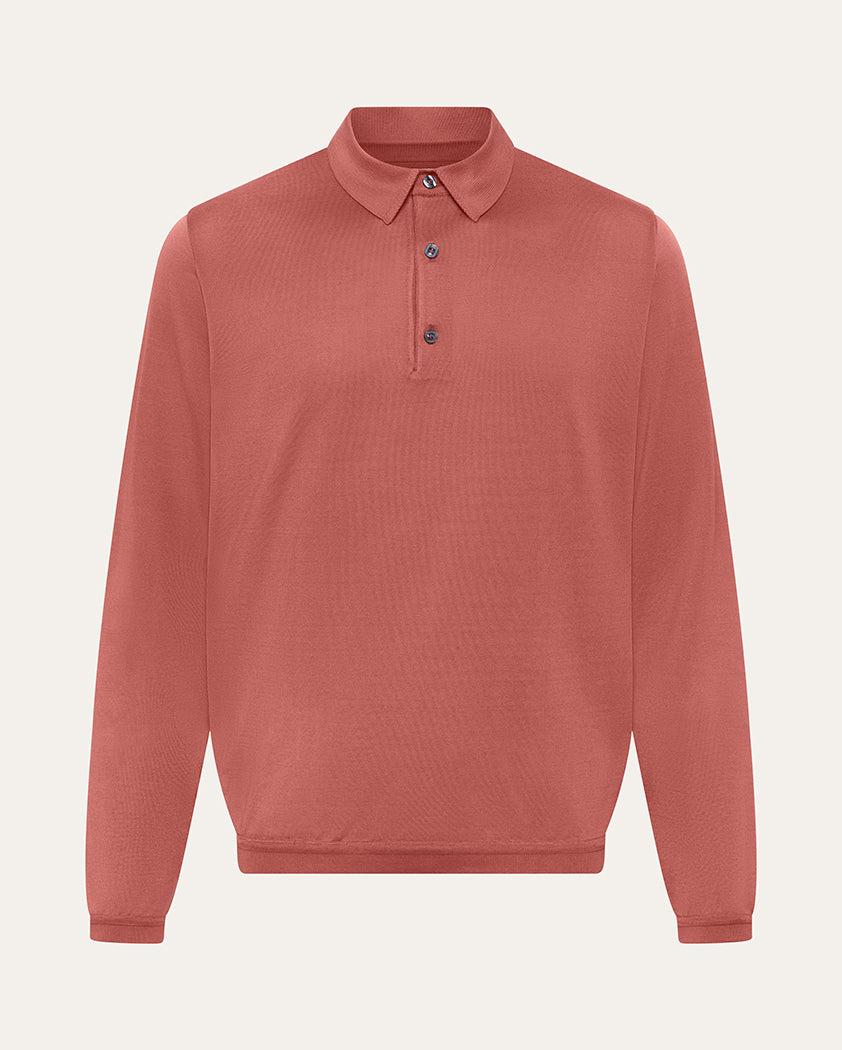 Jersey Knit Cotton Long-Sleeve Polo | Saint Croix