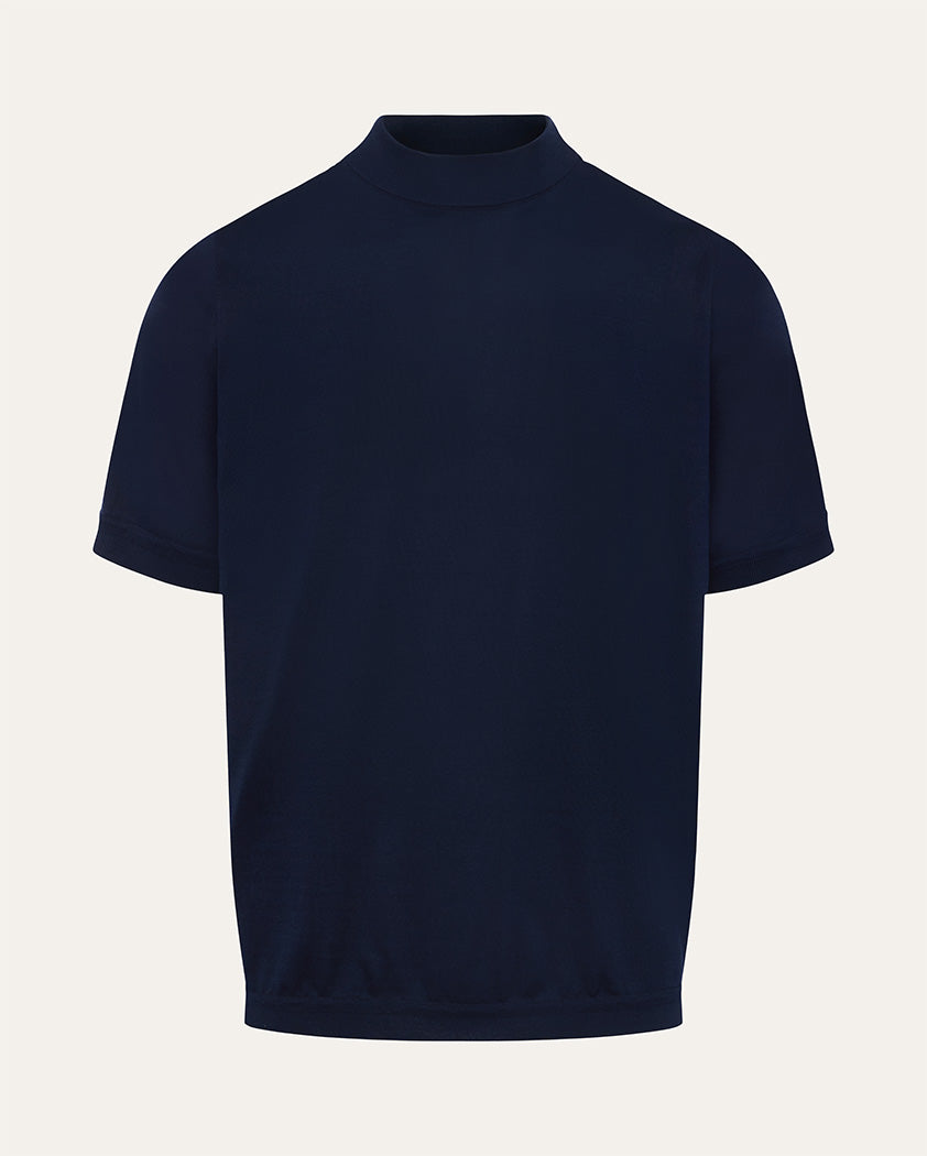 Jersey Knit Cotton Mock Neck Tee | Saint Croix