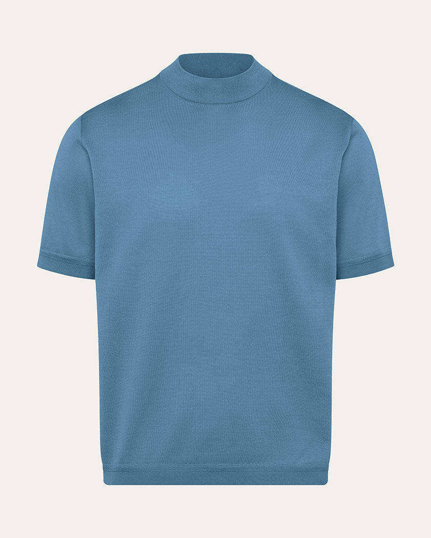Jersey Knit Cotton Mock Neck Tee | Saint Croix