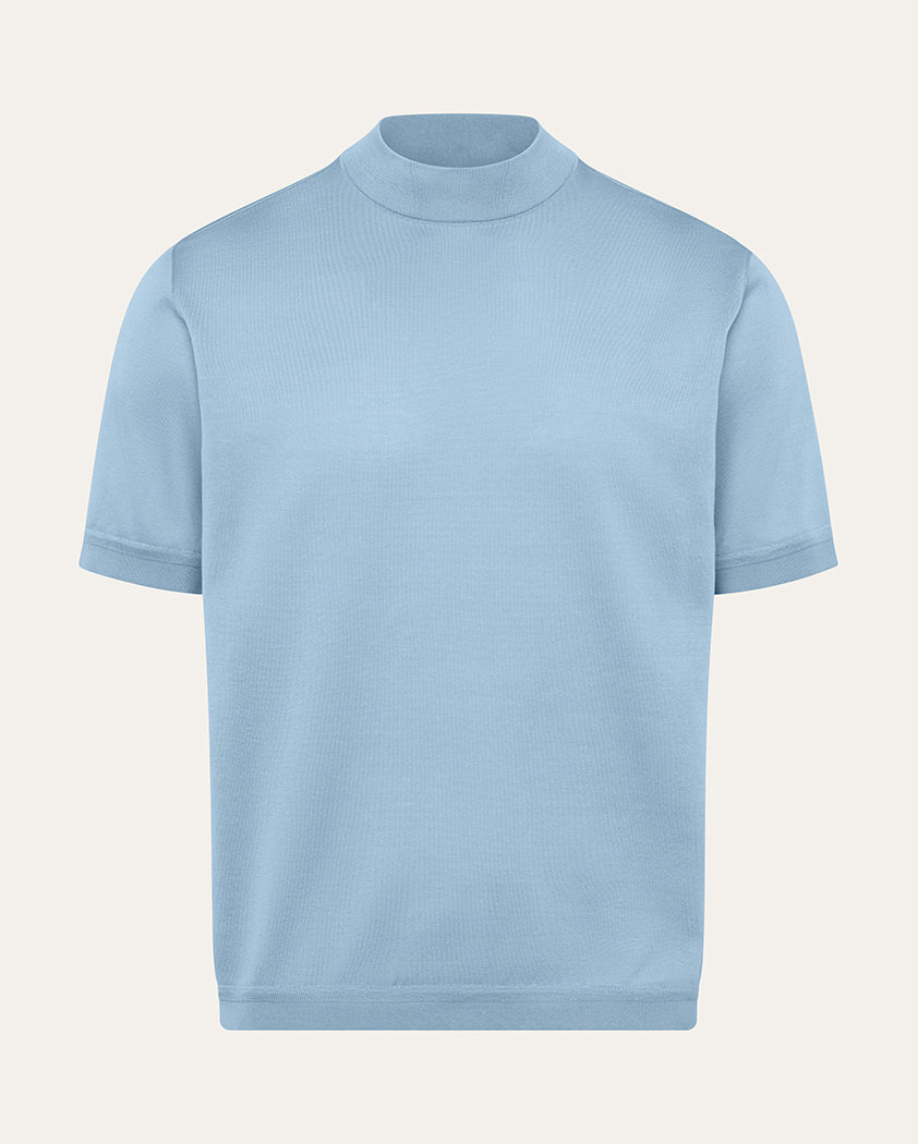 Jersey Knit Cotton Mock Neck Tee | Saint Croix
