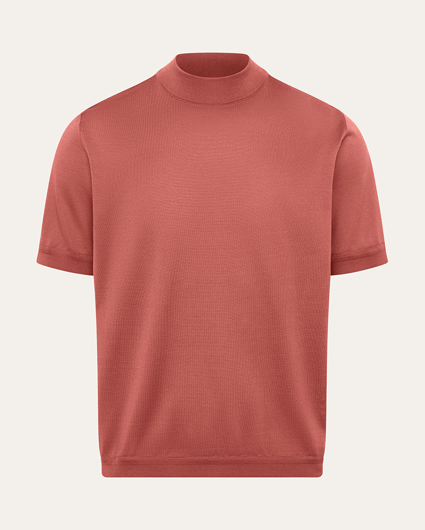 Jersey Knit Cotton Mock Neck Tee | Saint Croix