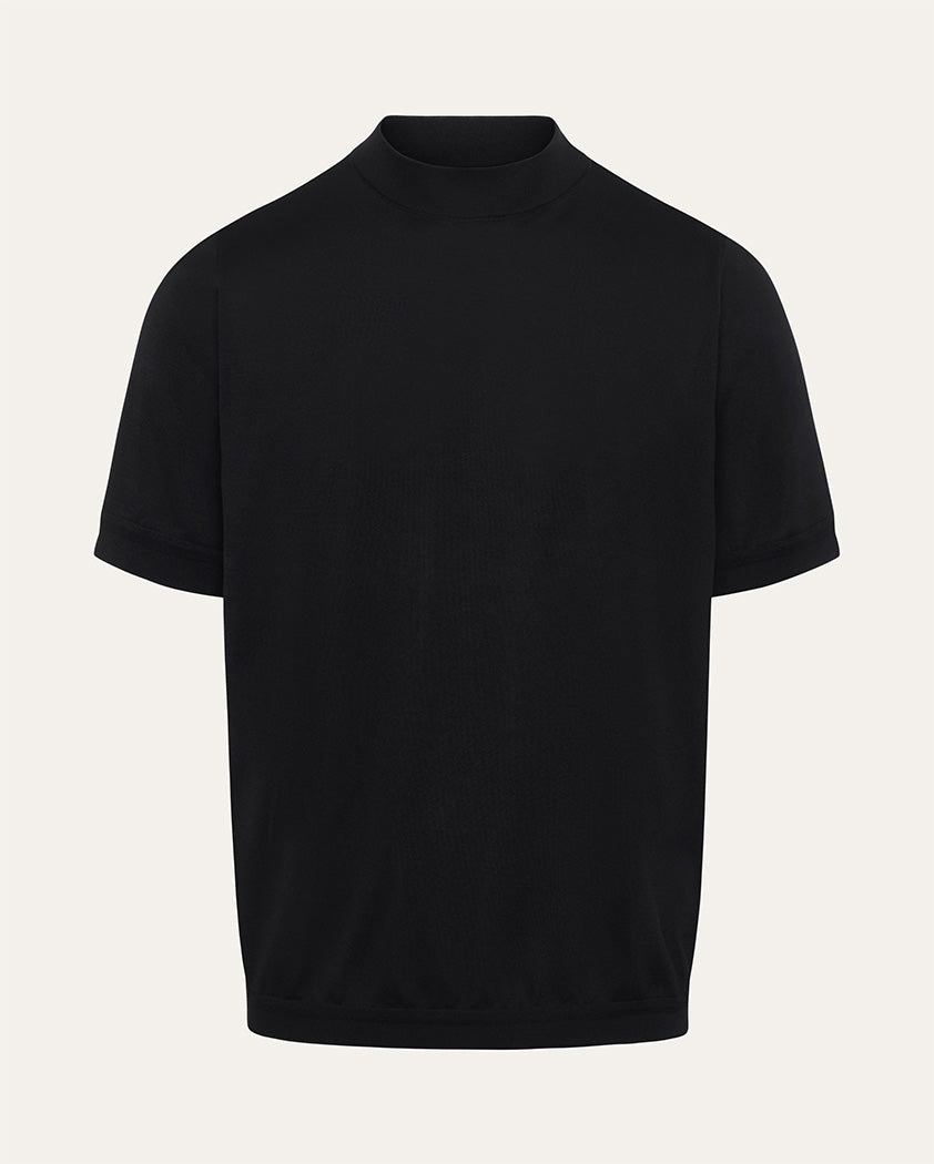 Jersey Knit Cotton Mock Neck Tee | Saint Croix