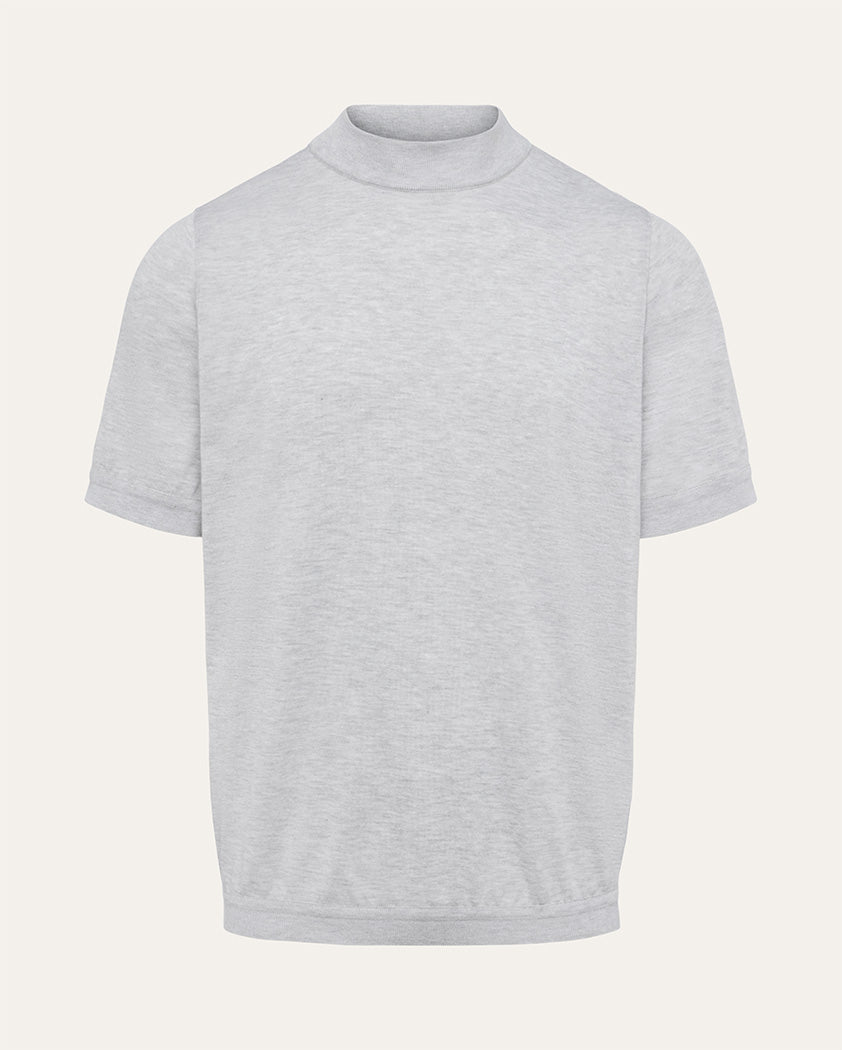 Jersey Knit Cotton Mock Neck Tee | Saint Croix