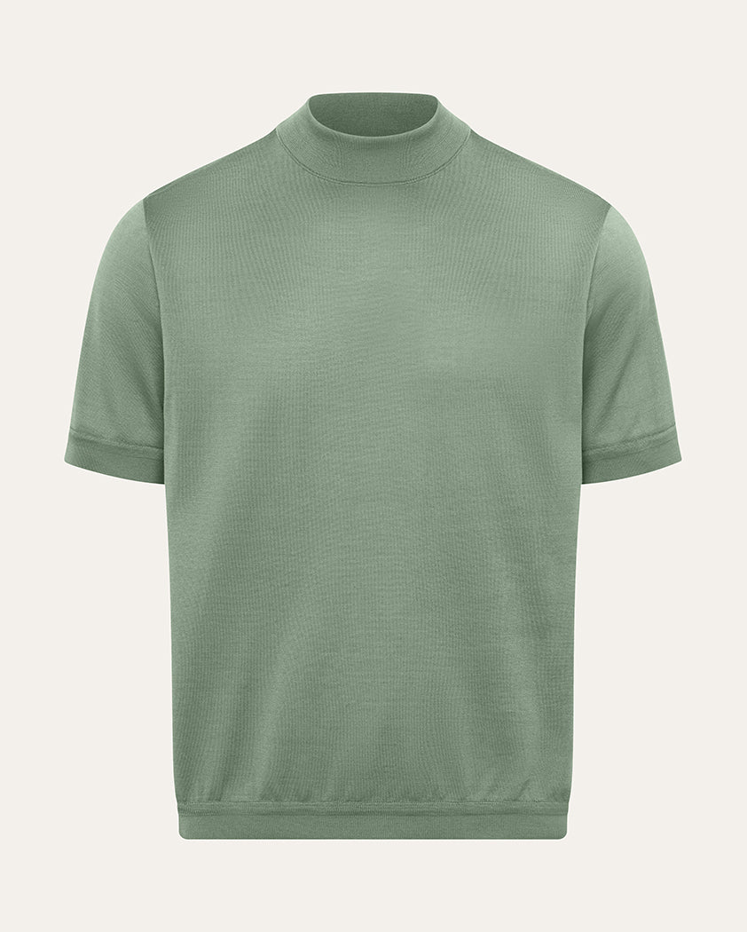 Jersey Knit Cotton Mock Neck Tee | Saint Croix