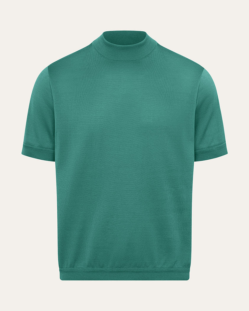 Jersey Knit Cotton Mock Neck Tee | Saint Croix