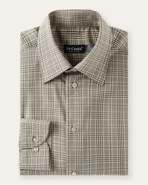 Neutral Plaid Wool Shirt