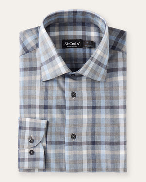 Tonal Mélange Check Cotton Shirt