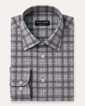 Stonewashed Plaid Cotton Shirt