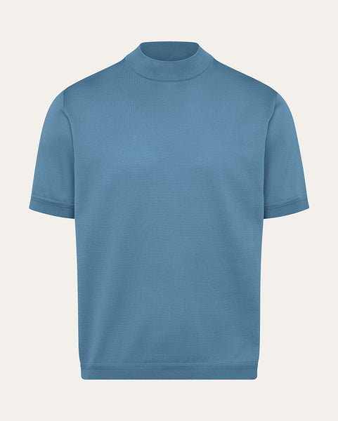 Jersey Knit Cotton Mock Neck Tee | Saint Croix