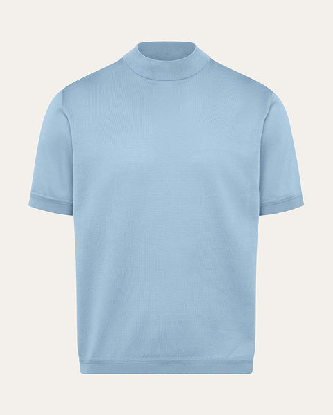 Jersey Knit Cotton Mock Neck Tee | Saint Croix