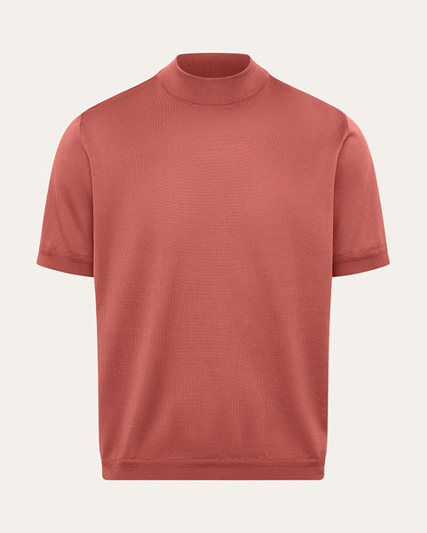 Jersey Knit Cotton Mock Neck Tee | Saint Croix