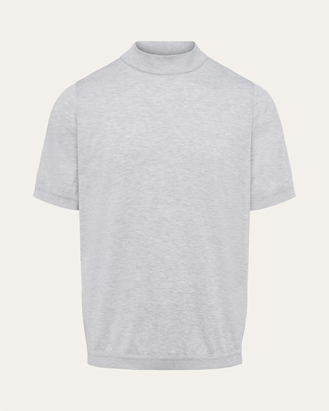Jersey Knit Cotton Mock Neck Tee | Saint Croix