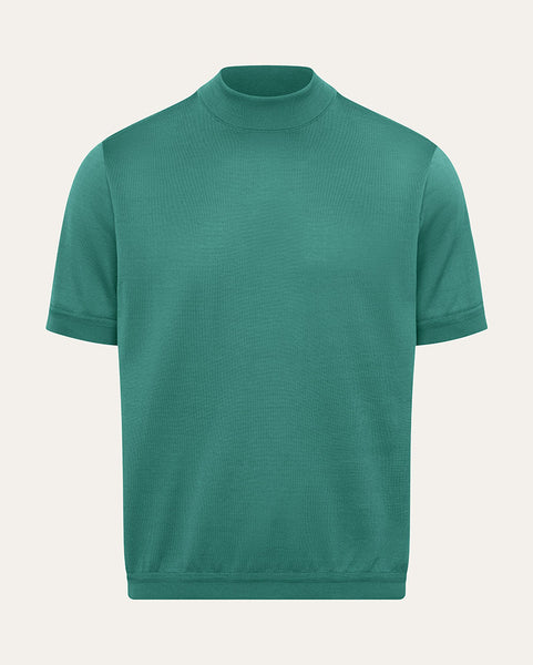 Jersey Knit Cotton Mock Neck Tee | Saint Croix